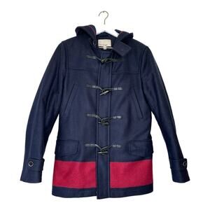 Banana Republic Heritage Navy Wool Toggle Duffle Coat Hooded Jacket XS
